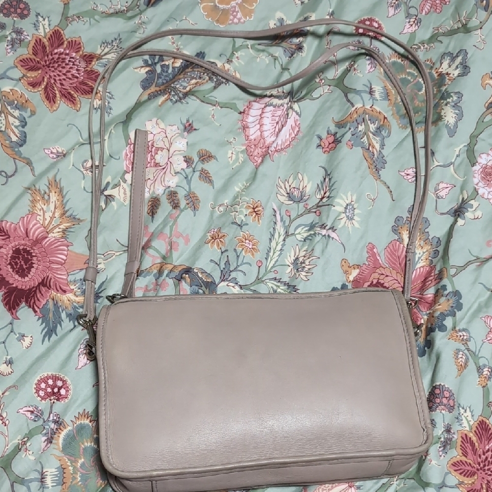 Vintage Putty/Greige Real Leather Shoulder Bag - Picture 2 of 14